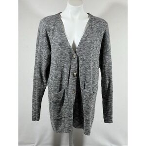 Madewell Charcoal Cardigan Large Button Front Minimalist